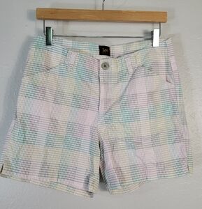 Lee Plaid Bermuda Shorts Lightweight Cotton Blend